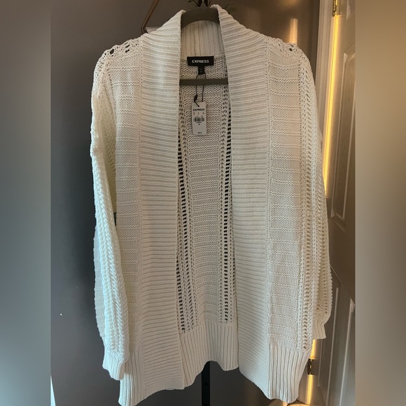 Express Women's Cream Open-Front Cardigan - Picture 1 of 6